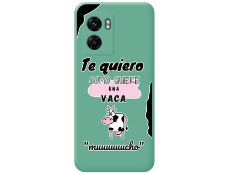 Carcasa Realme Narzo 50 5G TUMUNDOSMARTPHONE Silicona Líquida Dibujos Vaca Verde