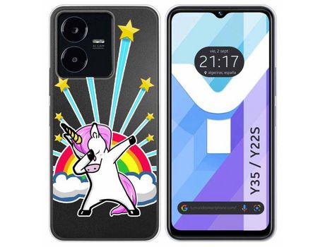 Carcasa Vivo Y35 / Y22S TUMUNDOSMARTPHONE Dibujos Transparente Unicornio Multicolor