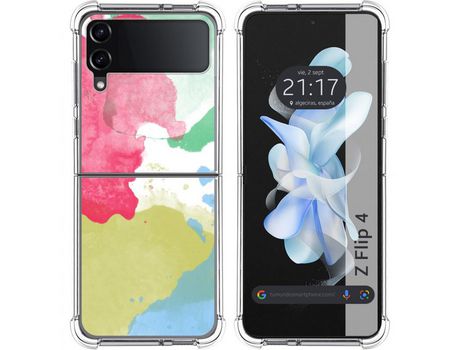 Carcasa Samsung Galaxy Z Flip4 5G TUMUNDOSMARTPHONE Dibujos Antigolpes Acuarela 02 Multicolor