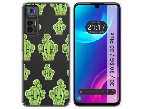 Carcasa TCL 30 / 30 5G / 30 Plus TUMUNDOSMARTPHONE Dibujos Transparente Cactus Multicolor