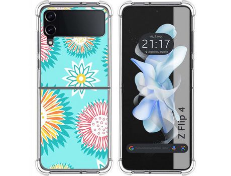 Carcasa Samsung Galaxy Z Flip4 5G TUMUNDOSMARTPHONE Dibujos Antigolpes Flores 05 Multicolor