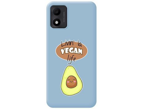 Carcasa TCL 305I TUMUNDOSMARTPHONE Silicona Líquida Dibujos Vegan Life Azul