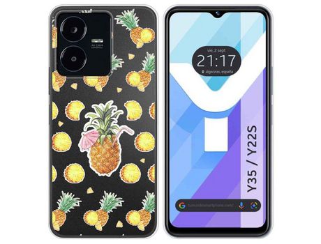 Carcasa Vivo Y35 / Y22S TUMUNDOSMARTPHONE Dibujos Transparente Piña Multicolor