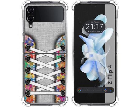 Carcasa Samsung Galaxy Z Flip4 5G TUMUNDOSMARTPHONE Dibujos Antigolpes Zapatillas 04 Multicolor