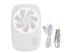 Mini ventilador USB portátil con cable para colgar en exteriores.