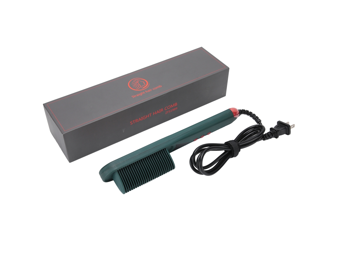 Pente De Alisamento De Cabelo Com Íons Negativos Lcd 2 Em 1 Para Alisar E Ondular Verde