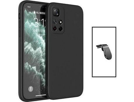 Kit Soporte Magnético L Safe Driving coche + Funda Silicona para Xiaomi Redmi Note 11S 5G - Negro