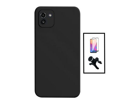 Kit Protector de Vidrio Templado Gorilasglass + Carcasa Protección Trasera Silicona + Soporte Magnético con Piernas para Samsung Galaxy A03 4G GIFT...