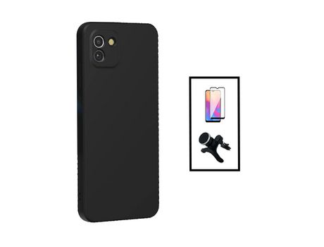 Kit Protector de Vidrio Templado Gorilasglass + Carcasa Protección Trasera Silicona + Soporte Magnético con Piernas para Samsung Galaxy A03 GIFT4ME...