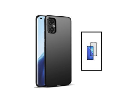 Kit Protector de Vidrio Templado Gorilasglass + Carcasa Rígida y Fina para Oppo Reno8 Lite GIFT4ME Negro