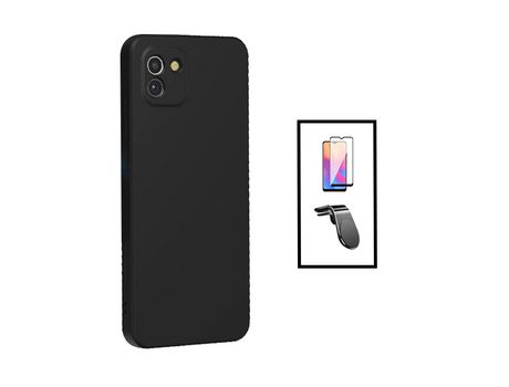 Kit Protector de Vidrio Templado Gorilasglass + Carcasa Protección Trasera Silicona + Soporte de Auto Magnético L para Samsung Galaxy A03 GIFT4ME N...