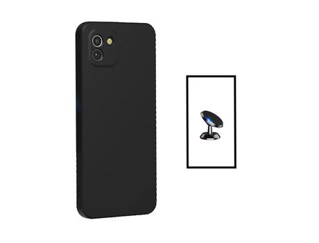 Kit Soporte Magnético + Carcasa Protección Trasera Silicona para Samsung Galaxy A03 GIFT4ME Negro