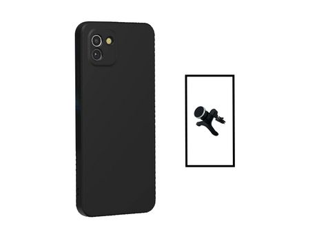 Kit Soporte Magnético con Piernas + Carcasa Protección Trasera Silicona para Samsung Galaxy A03 GIFT4ME Negro