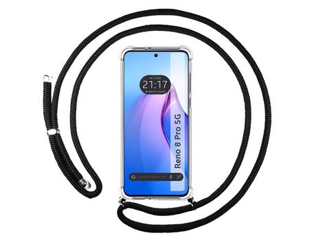 Carcasa Oppo Reno 8 Pro 5G TUMUNDOSMARTPHONE Colgante Negro