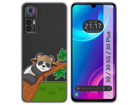 Carcasa TCL 30 / 30 5G / 30 Plus TUMUNDOSMARTPHONE Dibujos Transparente Panda Multicolor