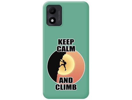 Carcasa TCL 305I TUMUNDOSMARTPHONE Silicona Líquida Dibujos Hombre Escalada Verde