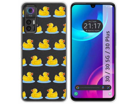 Carcasa TCL 30 / 30 5G / 30 Plus TUMUNDOSMARTPHONE Dibujos Transparente Pato Multicolor