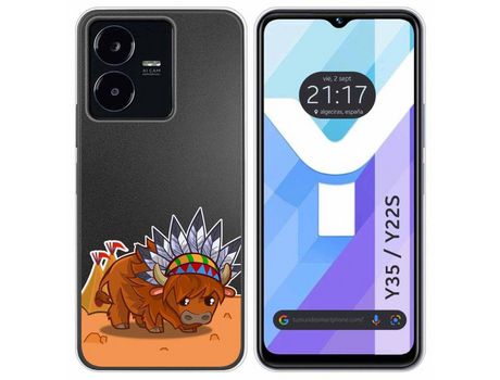 Carcasa Vivo Y35 / Y22S TUMUNDOSMARTPHONE Dibujos Transparente Bufalo Multicolor