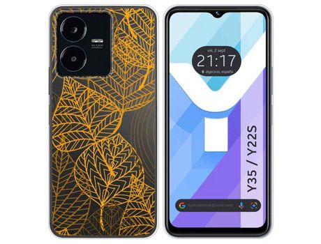Carcasa Vivo Y35 / Y22S TUMUNDOSMARTPHONE Dibujos Transparente Hojas Multicolor
