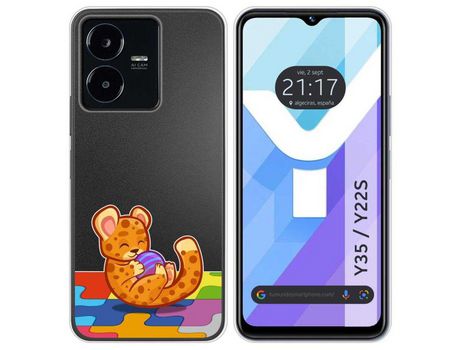 Carcasa Vivo Y35 / Y22S TUMUNDOSMARTPHONE Dibujos Transparente Leopardo Multicolor
