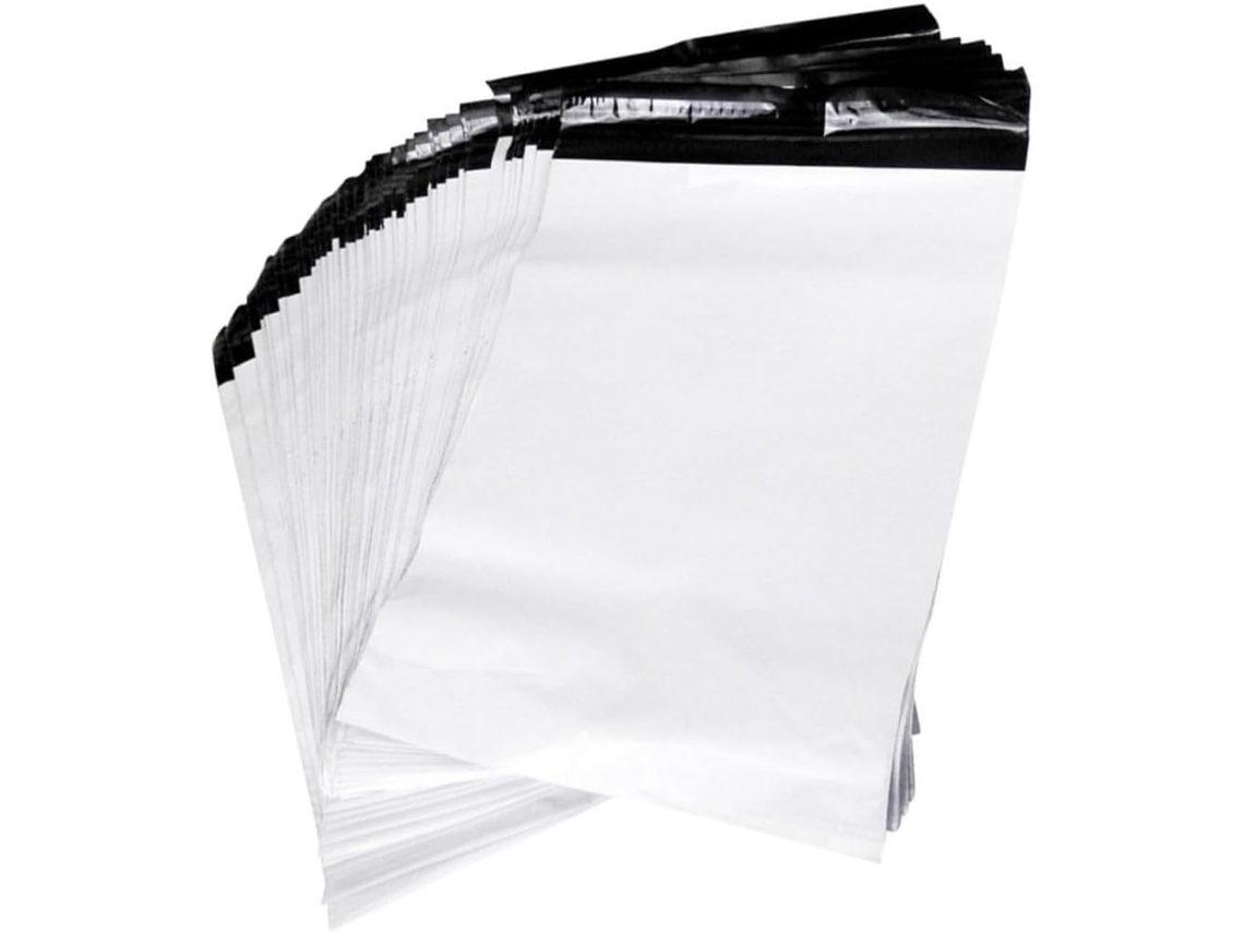 Paquete De 100 Bolsas De Envío Blancas Reforzadas E Impermeables Con Adhesivo, Embalaje Duradero.