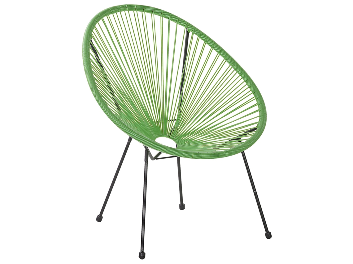 Silla de jardín BELIANI Acapulco ii de Ratán sintético Verde 70x90x87