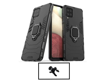 Soporte magnético para coche + Kit de funda protectora militar magnética para Samsung Galaxy M33 5G Negro
