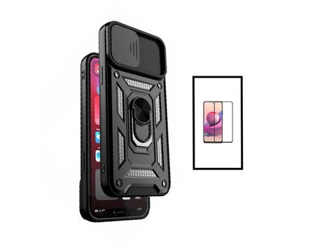 PHONECARE Película de Privacidad 5D + Kit de Funda Militar Deslizante Anti-Impacto para Xiaomi Mi 11 Lite Negro