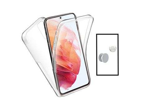 Funda de protección contra impactos 360° 3X1 + 1 Gripholder + 1 Kit de soporte blanco para Xiaomi Mi 11I Transparente/Blanco