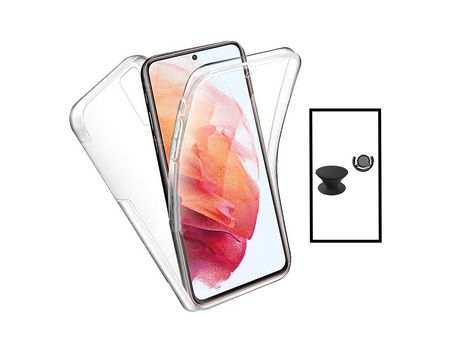 Kit 3X1 Funda de protección contra impactos de 360° + 1 soporte de agarre + 1 soporte de agarre Negro para Xiaomi Mi 11I Transparente/Negro