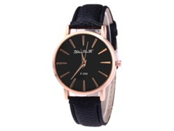 Reloj Hombre De Cuero Pu Moda Ocio Reloj De Cuarzo F334-ma-2 Negro
