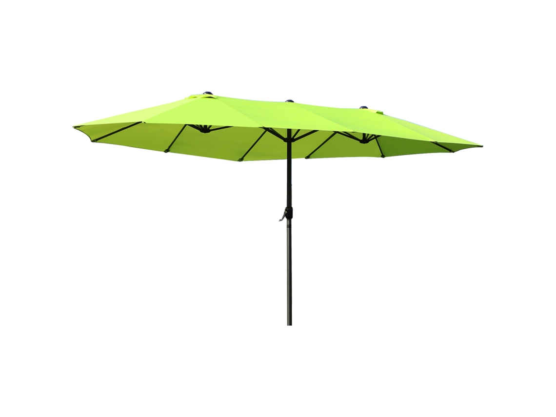 Paraguas de 460x270 cm con manivela, color verde, BAGOLY