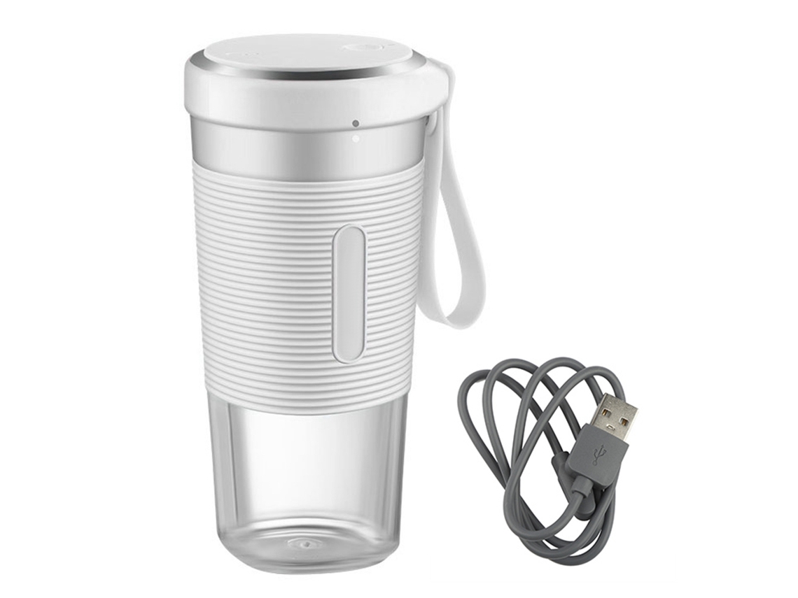 Mini exprimidor eléctrico portátil para el hogar con carga USB (blanco)