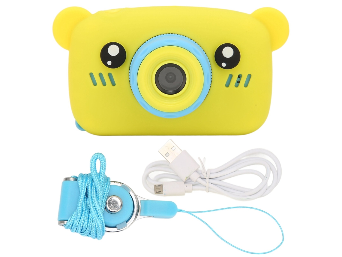 Cámara Hd Para Niños Con Doble Cámara Frontal Y Trasera, Multifuncional, De 3 A 10 Años, Amarilla.