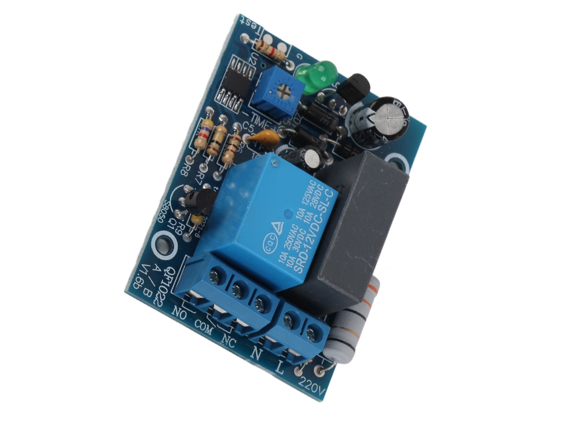 Módulo De Relé Temporizador Ajustable De 220 Vca Con Retardo De 0 A 10 Segundos.
