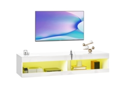 Mueble Tv Pared Led Rgb 16 Colores Estantes Salón Moderno