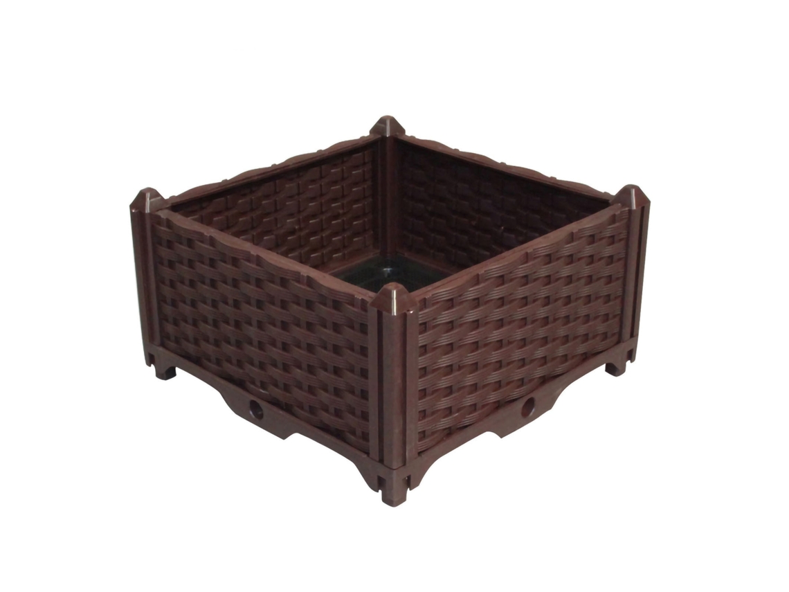 Jardinera elevada rectangular de plástico para plantas y hortalizas (39 x 195 cm)