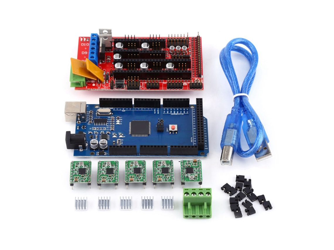 Placa De Control Ramps 1.4 Para Impresora 3d Con Driver A4988, Disipador De Calor Y Cable Usb