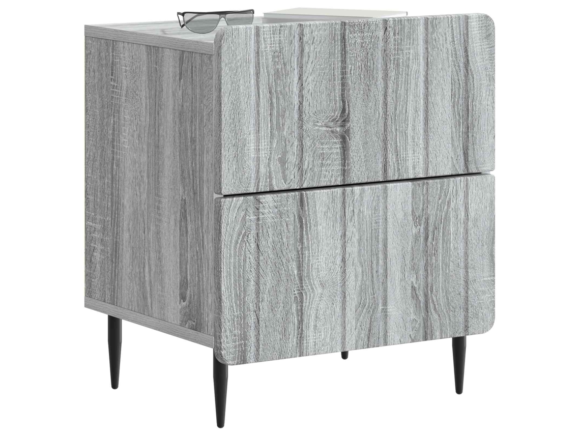 Maison Exclusive - Armario De Noche Con Cajón Gris Sonoma 43 X 34,5 X 49,5 Cm