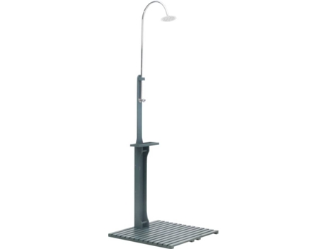 vidaXL Ducha de jardín de madera gris antracita