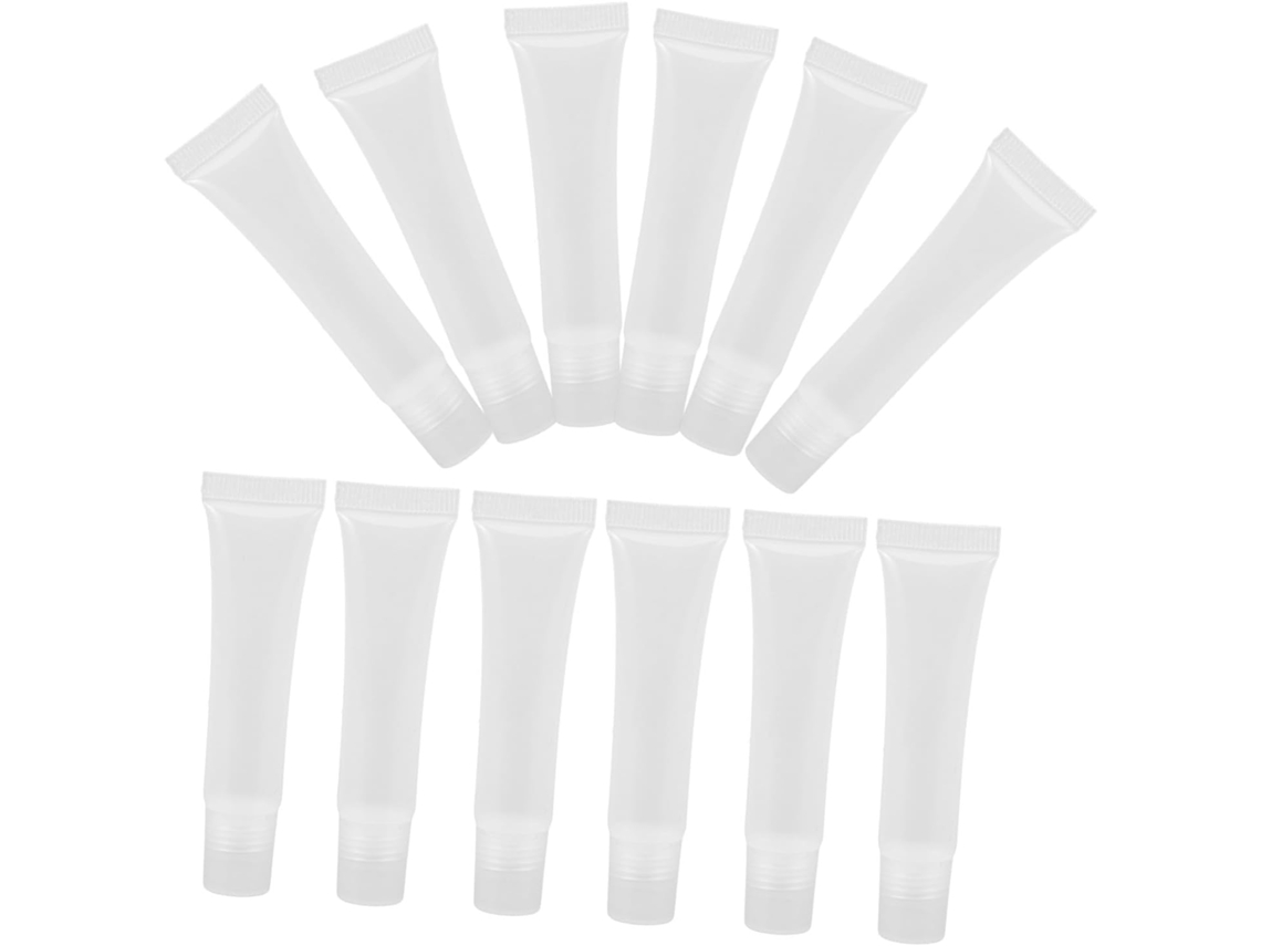 Conjunto De 50 Tubos Labiais Transparentes Vazios, Recipientes Cosméticos Com Abertura Oblíqua.