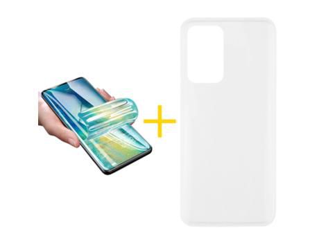 Pack 1x Película de Hydrogel + Funda SKYHE Oppo A54S Silicone Liso Transparente Cear