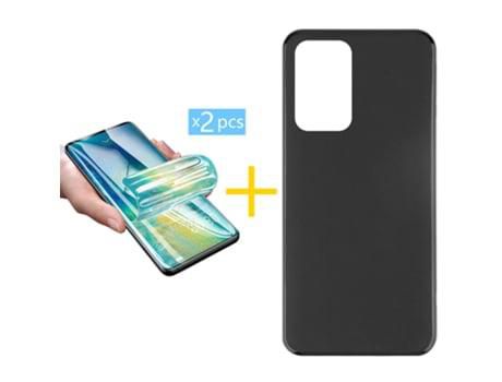 Pack 2x Película de Hydrogel + Funda ACCETEL Oppo A54S Silicone LisoPreto