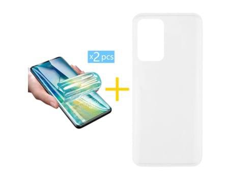 Pack 2x Película de Hydrogel + Funda ACCETEL Oppo A54S Silicone Liso TransparenteClear