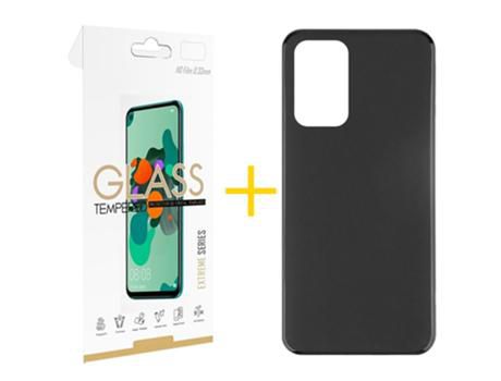 Pack 1x Película de Vidrio templado 2.5D + Funda SKYHE Oppo A76 Silicone Liso Peto