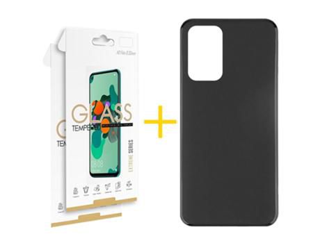 Pack 2x Película de Vidrio templado 2.5D + Funda SKYHE Oppo A76 Silicone Liso Peto