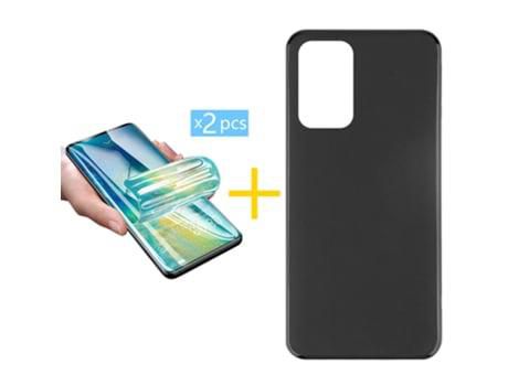Pack 2x Película de Hydrogel + Funda ACCETEL Oppo A76 Silicone LisoPreto