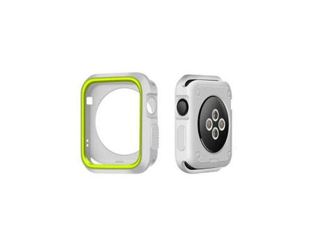 Carcasa Military Anti-Impacto Doublecolor para Apple Watch Se 2022 40Mm PHONECARE Gris/Verde Fluorescente