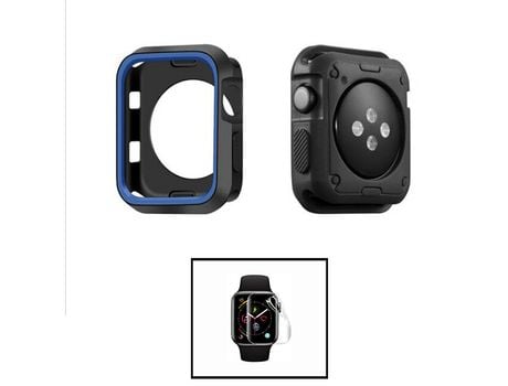Kit Carcasa Military Doublecolor + Protector de Hydrogel para Apple Watch Se 2022 40Mm PHONECARE Negro/Azul