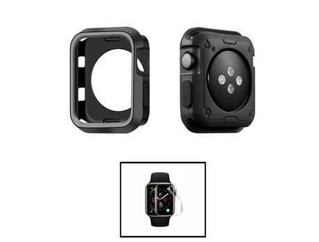 Kit Carcasa Military Doublecolor + Protector de Hydrogel para Apple Watch Se 2022 40Mm PHONECARE Negro/Gris